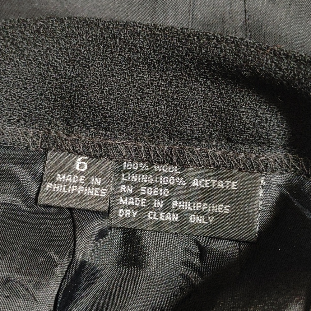 VTG Kasper Black Tailored Wool Crepe Suit - Picture 10 of 14
